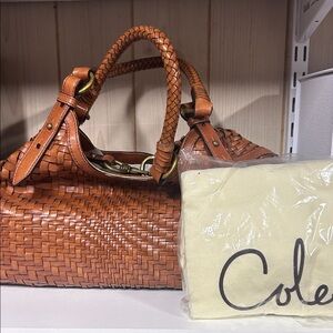 Live listing #39 Cole Haan woven bag with dust bag